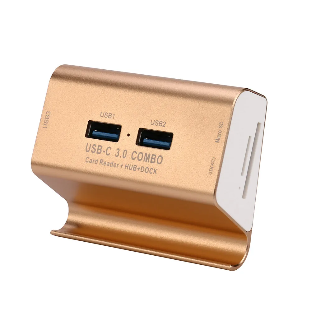 CARPRIE USB Hub High-quality Gold 3 Port USB3.0 SD Card Reader For SD/TF With Phone Stand Combo All-in-One 3.0 | Компьютеры и офис