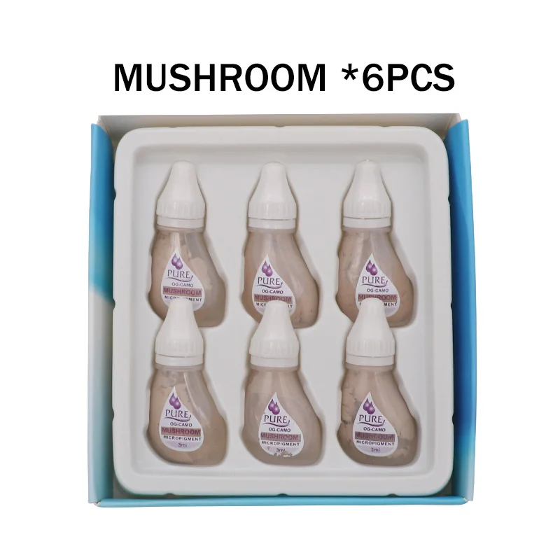 MUSHROOM (6PCS) 6 шт. США пигмент «Biotouch» получить чистый доверие чистый микропигмент Перманентный макияж татуировки чернила для бровей подводка для глаз губ - Цвет: MUSHROOM (6PCS)