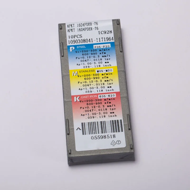 SWIS APKT 1604 гидрированных 76 ic928 фабрики Токарные станки Ножи комплект Инструменты HSS