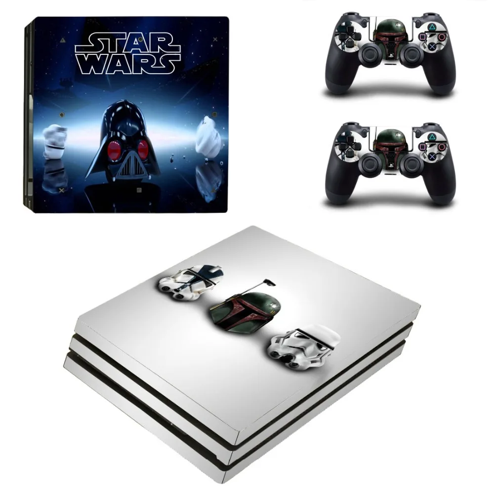 Виниловая наклейка Star Wars PS4 Pro для консоли Sony Playstation 4 и 2 контроллера Pro|Наклейки| |