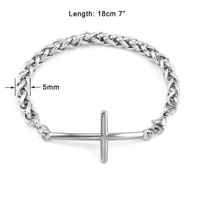 5mm 18cm Браслет из нержавеющей стали - Окраска металла: 5mm 18cm