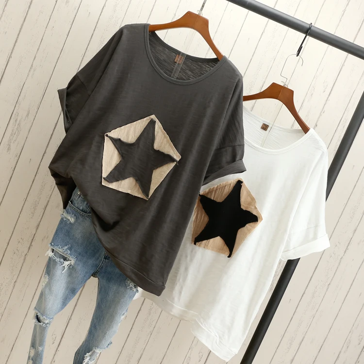 

Large size women's fat MM summer 2020 new Korean loose short-sleeved t-shirt female 200 pounds wild thin