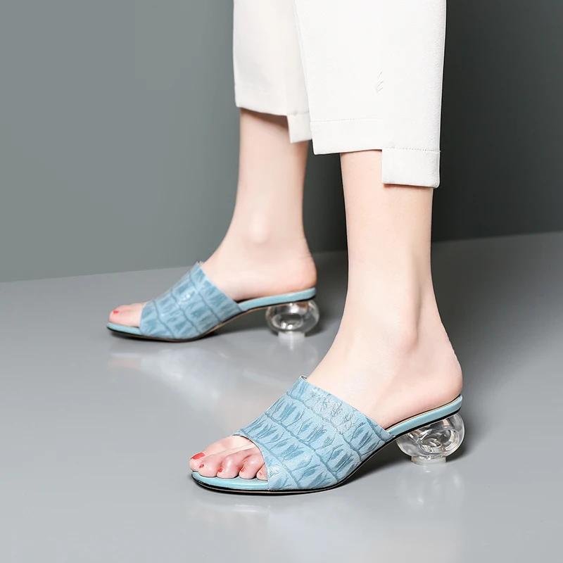 EGONERY овчины принт шлепанцы без задника с открытыми пальцами Женские Сезон лето