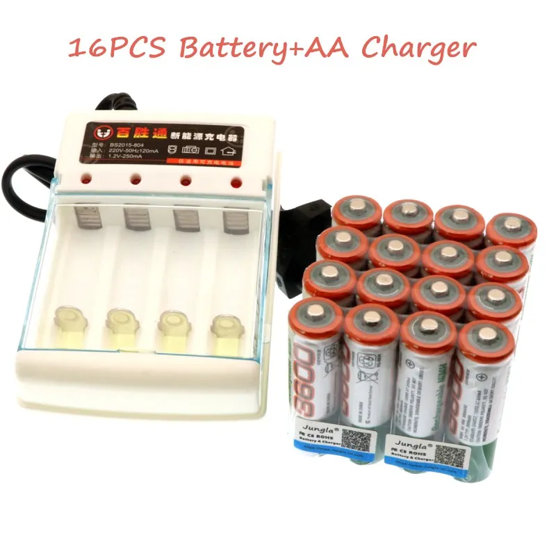AA 3600mAh 1,2 V Quanlity аккумуляторная батарея AA 3600mAh Ni-MH 1,2 V аккумуляторная батарея 2A 3000mAh+ зарядное устройство
