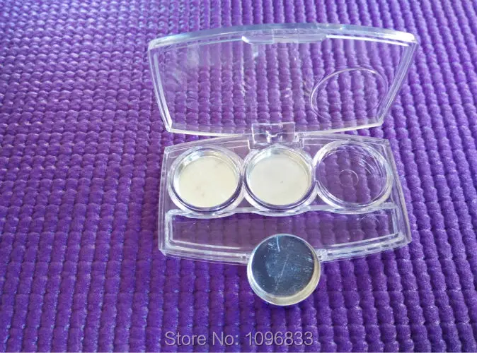 Футляр для теней век с 3 отсеками и алюминиевыми кастрюлями пустой футляр