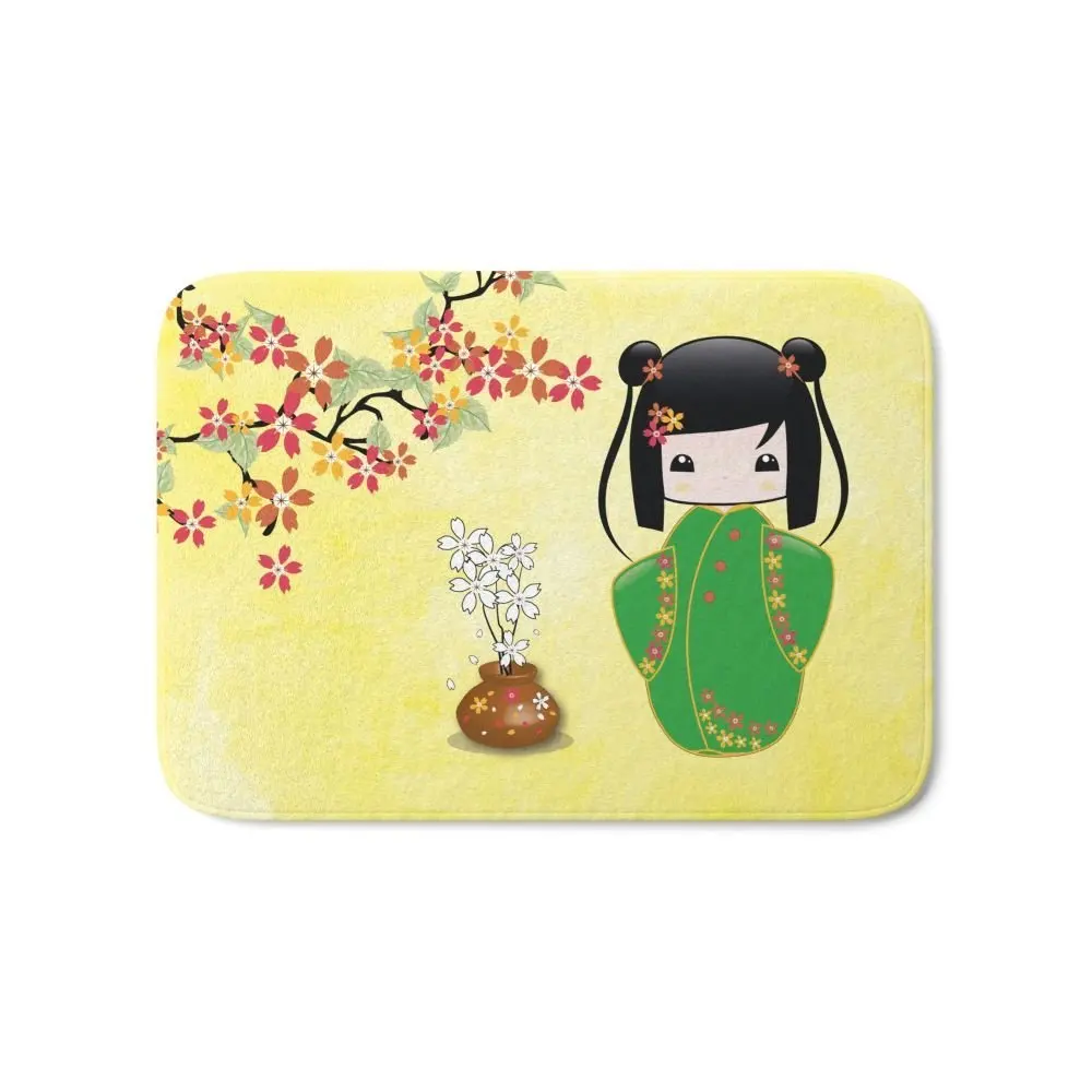 New Arrival Sakura Kokeshi Doll Bathroom Kitchen Doormat Entrance Indoor Non-slip Printed Floor Mat Carpet Living Room Rug | Дом и сад