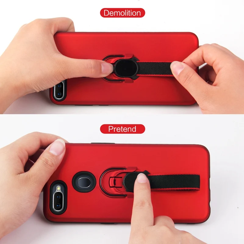 Ring Holder Case For OPPO F9 Pro F5 F7 Coque Silicone Magnetic Phone Back R9S A73 A79 A3S R17 Realme 2 Cover | Мобильные телефоны и