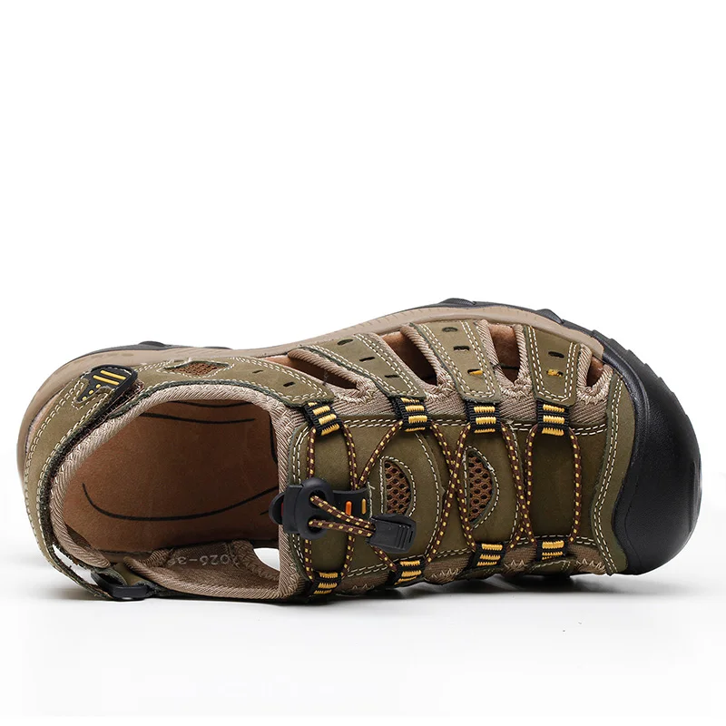 Upupper/мужские летние сандалии из натуральной кожи дышащие шлепанцы Повседневная