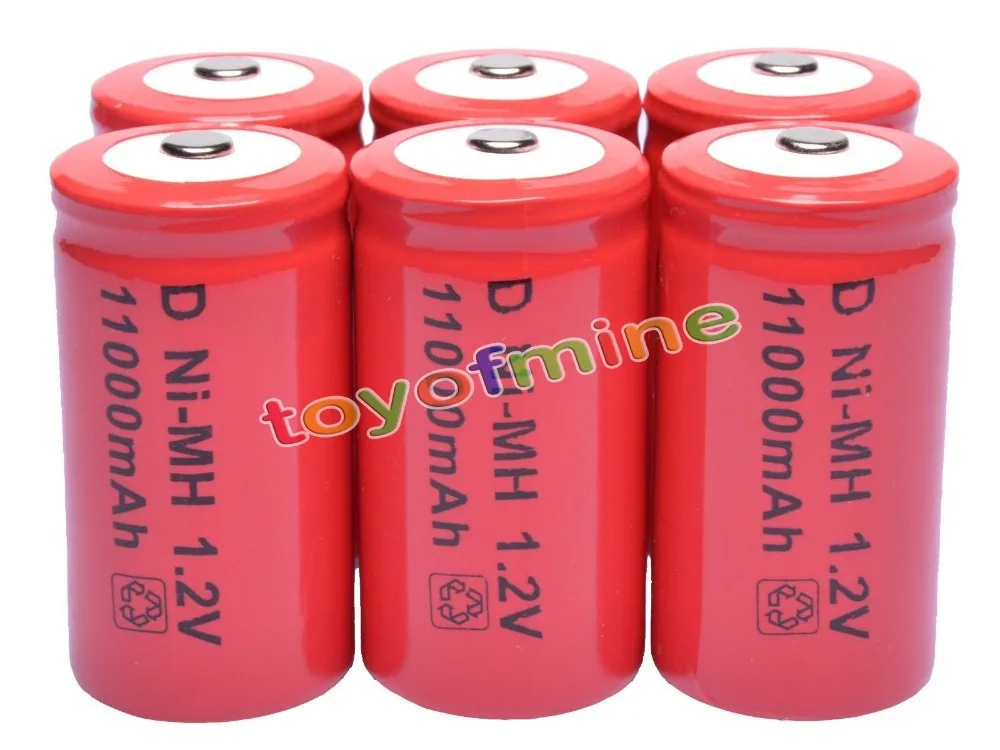 2/3/4/5/6 шт. D Размер 1 2 V 11000mAh Ni MH аккумуляторная батарея красная батарея|rechargeable