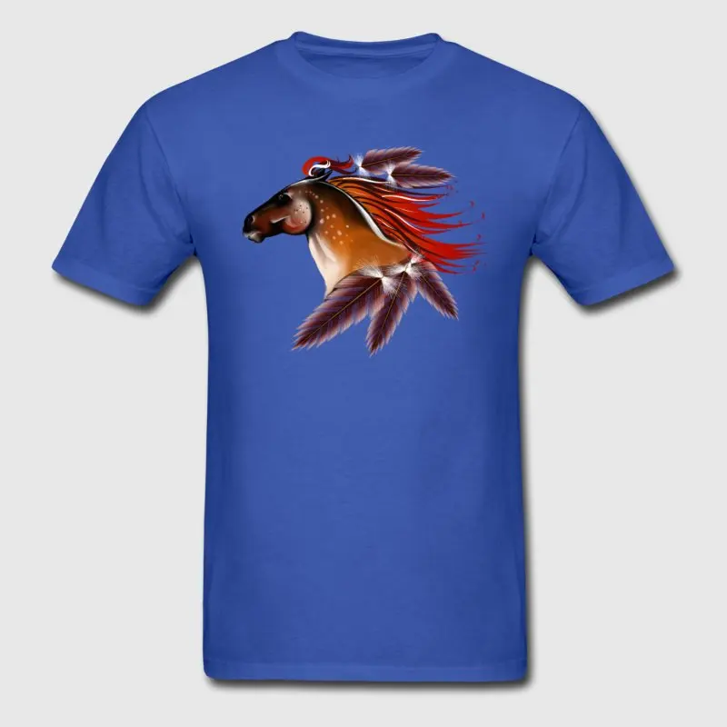 New Style Tshirt Men S-3xl Horse And Red Feathers T Shirt Short Sleeve Tee Tops Comfortable Cool | Мужская одежда