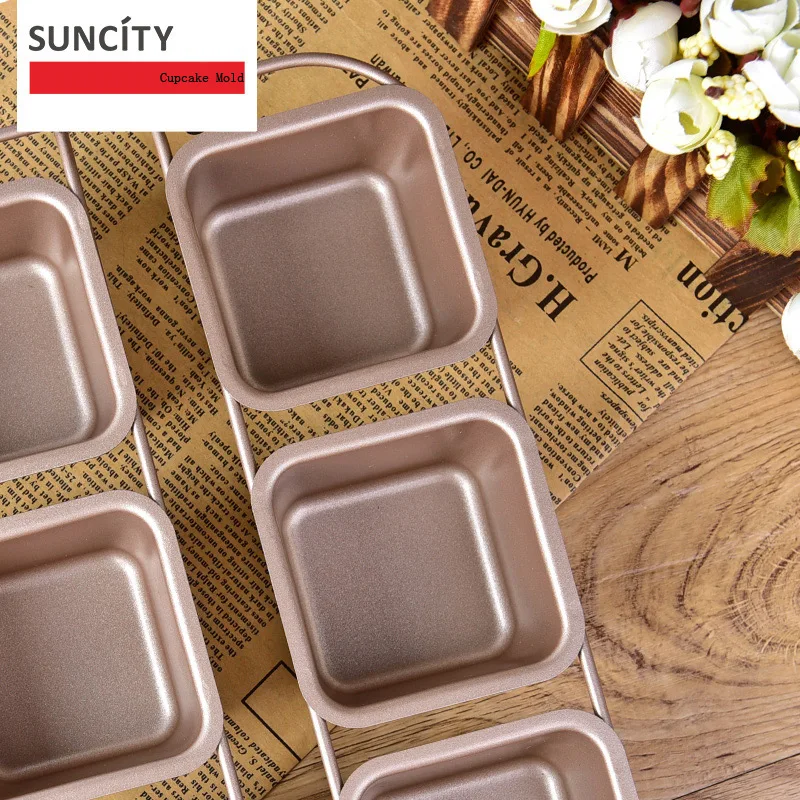 

9 CupS Nonstick Metal Pudding Cupcake Mould Fondant Kitchen Bakeware 3D Baking Bread Pan Muffin Cupcake Mould Tins Baking Tool