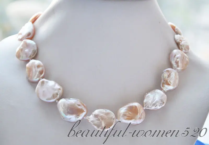 

Z4612 17.5" 22mm pink KESHI REBORN PEARL NECKLACE