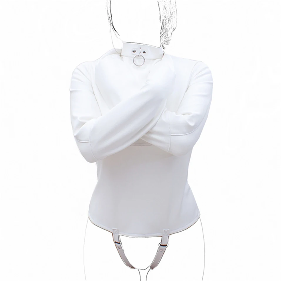 CamaTech прямая куртка из искусственной кожи для БДСМ бондажа регулируемая Женская с