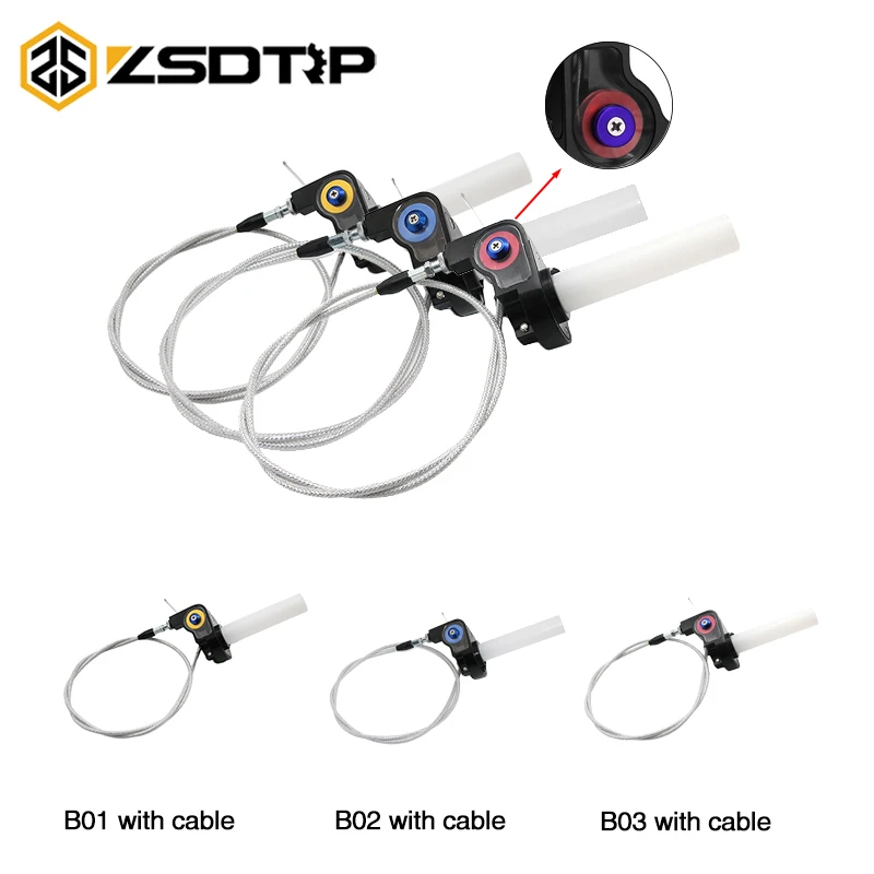 

ZSDTRP Motorcycle 22mm 1/4 Quick Turn Throttle Settle 1100MM Throttle Cable For Dirt Pit Bikes ATV 50cc- 160cc ATV