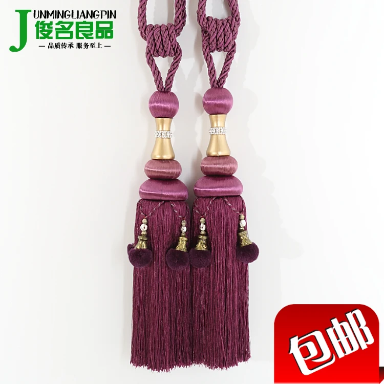 1 пара многоцветная занавеска с подвесным шаром завязывается на ремень веревку