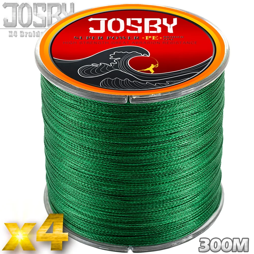 Рыболовная плетеная леска JOSBY 4 нити 300 м прочная мультифиламентная шт. для ловли