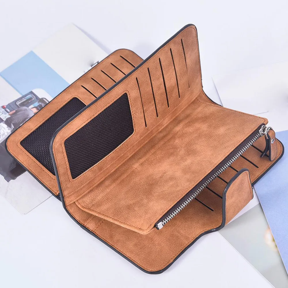 Женский кошелек MOLAVE длинный однотонный с тусклым лаком отделением для карт на