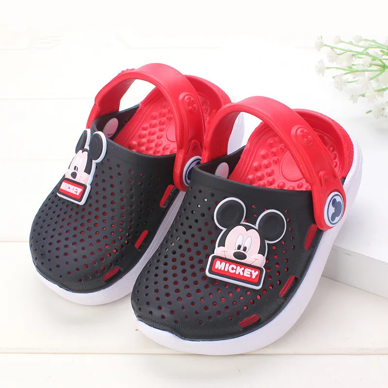 Классные тапочки для малышей с рисунком Микки Мауса сандалии маленьких