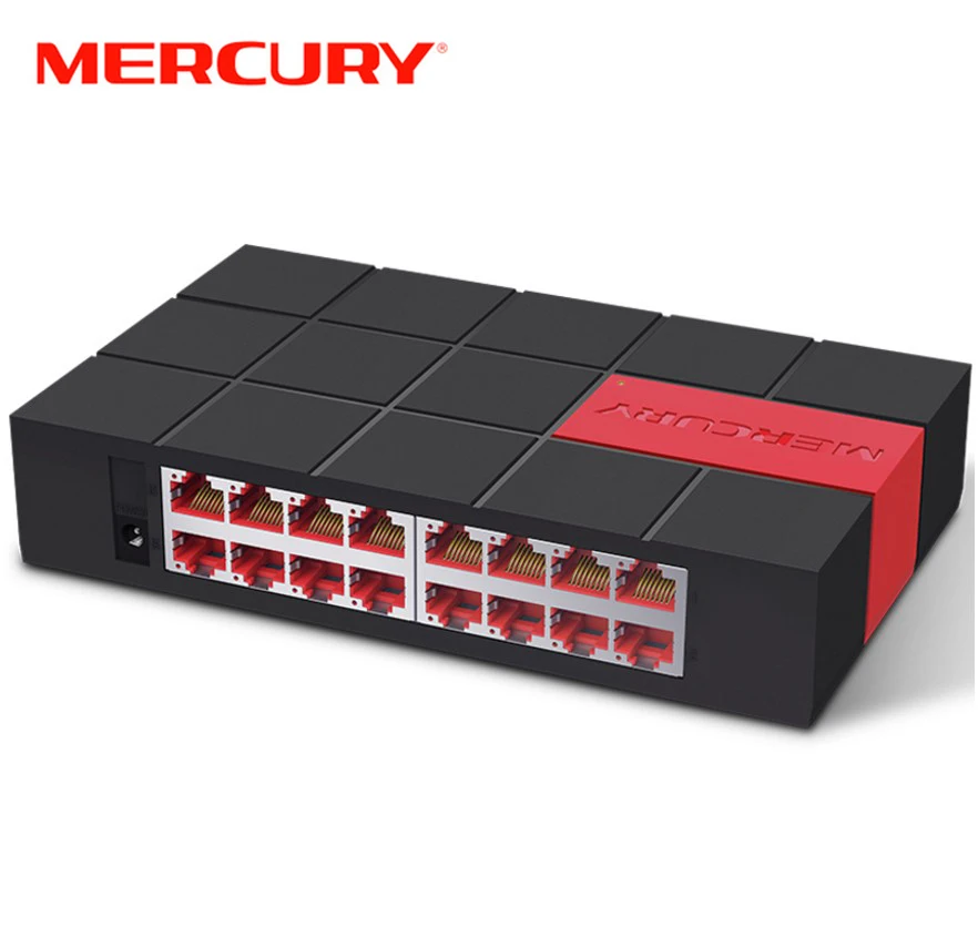 16 портовый гигабитный коммутатор MERCURY SG116M RJ45 10/100 Мбит/с сетевой настольный