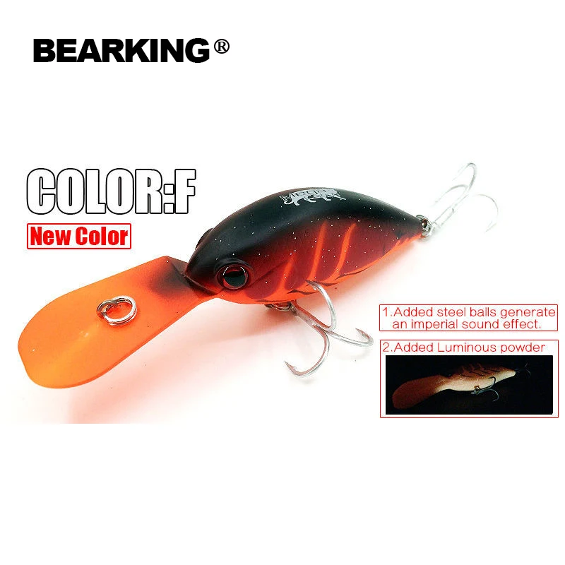 Perfect BearKing Hot professional fishing lures crank 64mm/16g dive 3.2m each lot 5pcs different colors free shipping|fishing lure|lot 5pcsbearking |
