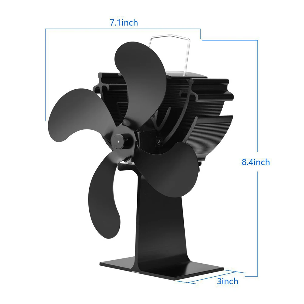 Stove Home Heat Powered Eco-friendly Durable Silent Fireplace 4 Blade Fan Mini | Обустройство дома