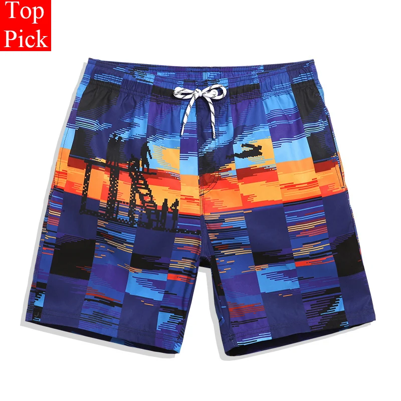 

TOPPICK swimwear men new Board shorts men beach fitness running bermudas jogger printing men's Swimming trunks for bathing YK45