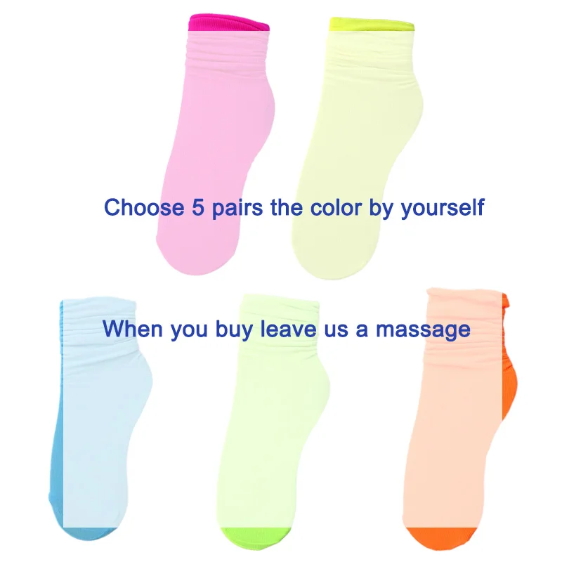 5 pairs you choose Неоновые носки для женщин модная уличная одежда Harajuku Calcetines яркие цвета милые носки корейский стиль женские носки желтый оранжевый - Цвет: 5 pairs you choose