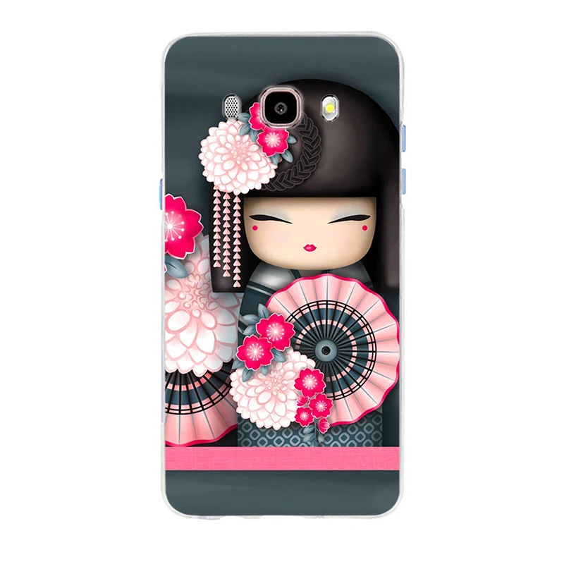 Kawaii японская кукла Kokeshi Мягкий Силиконовый ТПУ чехол для телефона Samsung Galaxy S6 S6edge A7