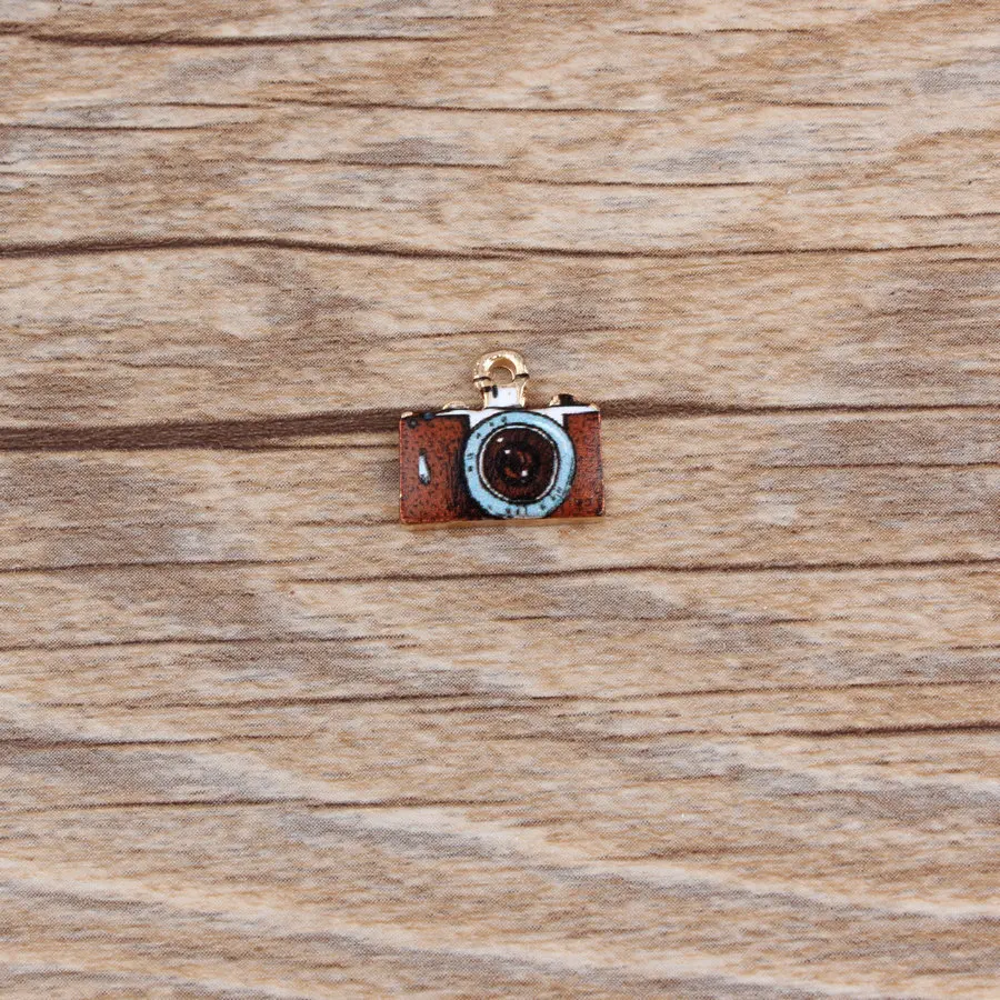 10pcs/lot Zinc Alloy Enamel Colorful Mini Camera Charm Pendant For Necklace Bracelet Fashion Jewelry Makings DIY 13*14mm | Украшения и