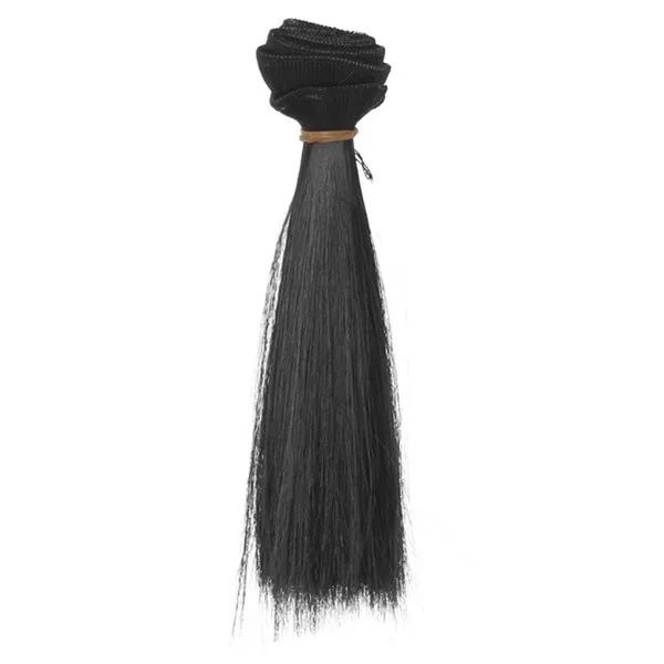 15cm straight black Мода 15 см высокая температура большая волна ручной работы ткань кукольные парики Diy Texitle кукла кудрявые волосы мини трессы кукла парик аксессуары - Цвет: 15cm straight black