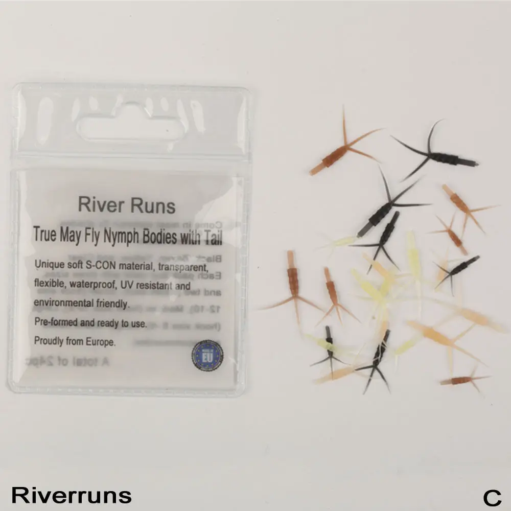 Riverruns реалистичные мух 24 шт./пакет может Fly Нимфа тела удлиненное сзади 4 цвета 3