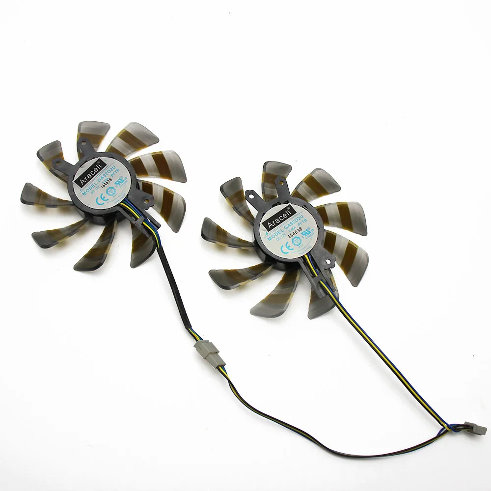 2 шт./компл. GEFORCE GTX950 охладитель GPU Вентилятор охлаждения GA92O2U для KFA2 GALAX GEFORCE GTX 950 черный OC вентилятор снайперского охлаждения карт