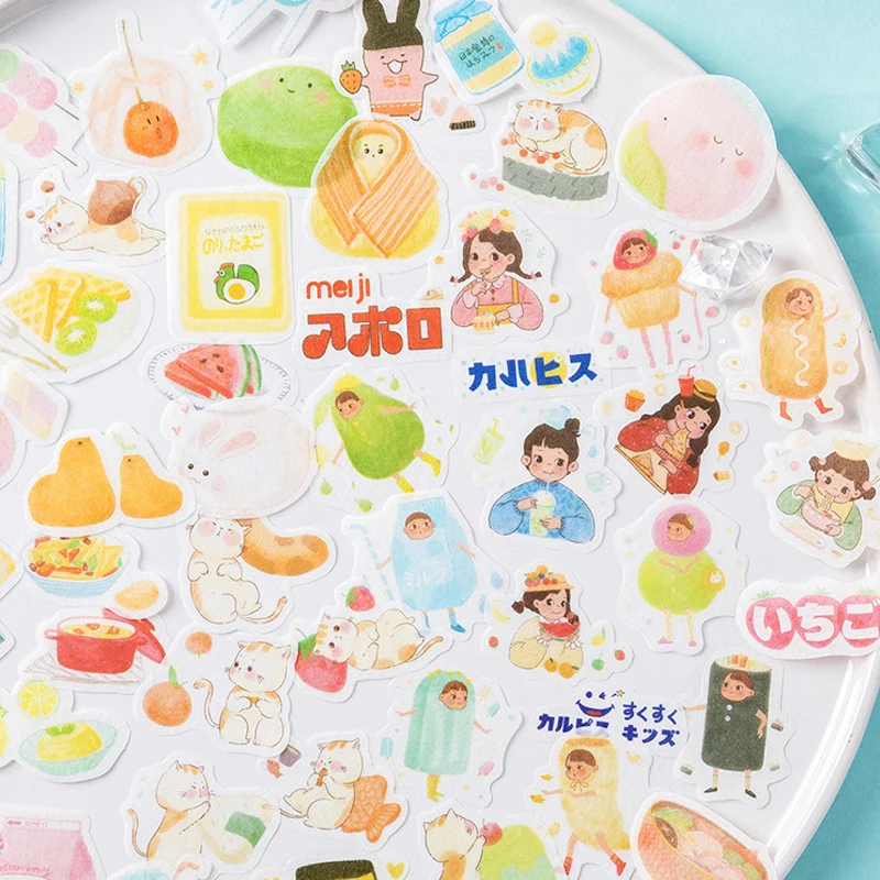 40 штук/упак. Милые Японские закуски для девочек декоративные наклейки кошек