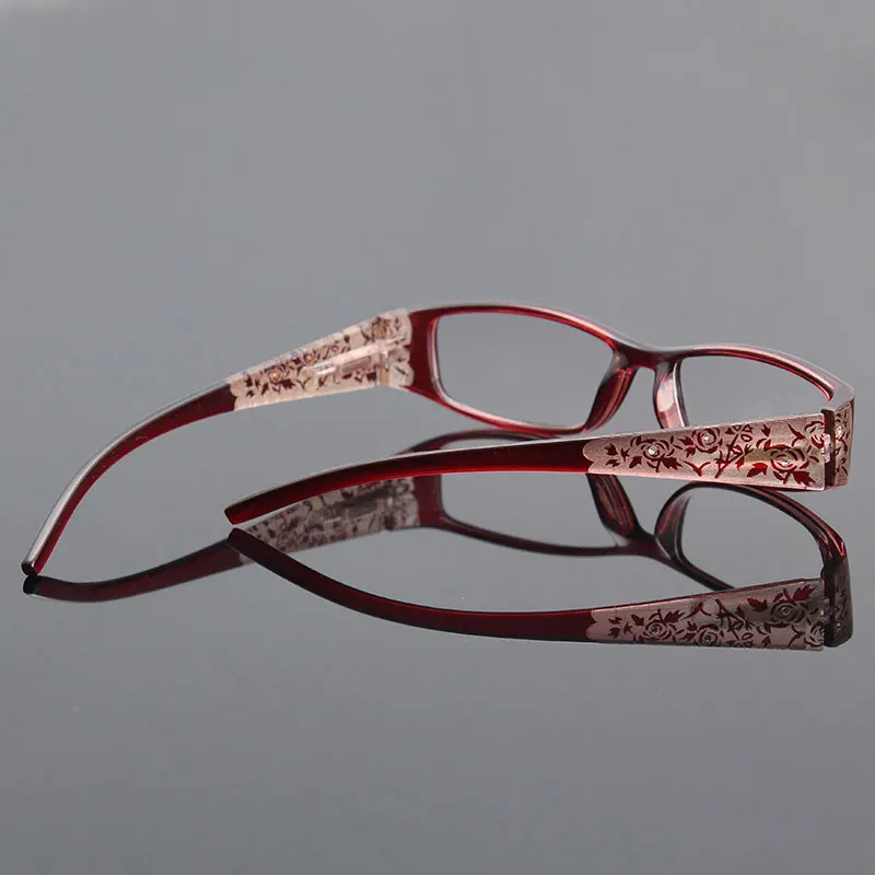 Цветочные очки для чтения Стразы для женщин Gafas de Lectura оправа для очков Роскошные модные очки+ 100 150 200 250 300 350 400