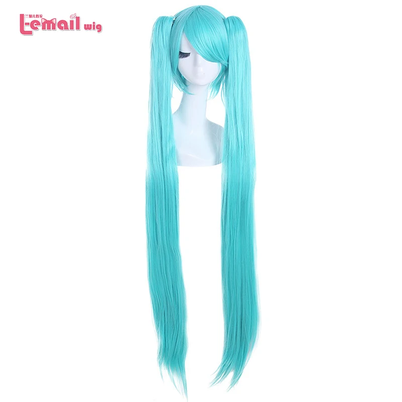 L-email парик VOCALOID Hatsune Miku 120 см/47,24 дюйма Косплей парики длинные синие термостойкие синтетические волосы Perucas Косплей парик