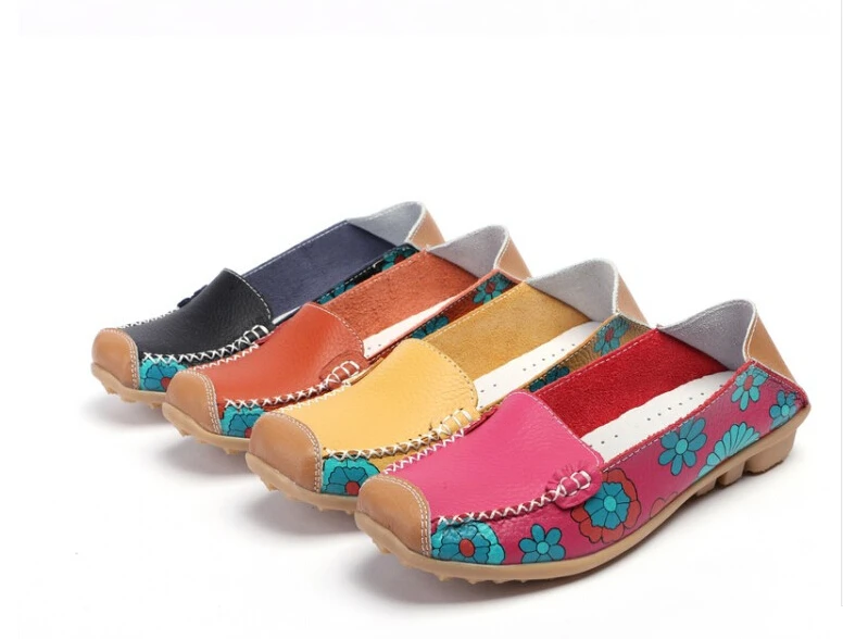 2017 г. весенние женские балетки из натуральной кожи на плоской подошве