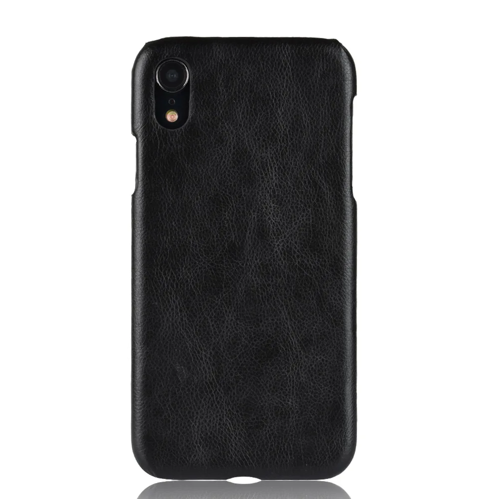 Lichee Pattern Mobile Phone Case For iPhone XR Luxury PU Leather Hard Plastic Back Cover Fundas |