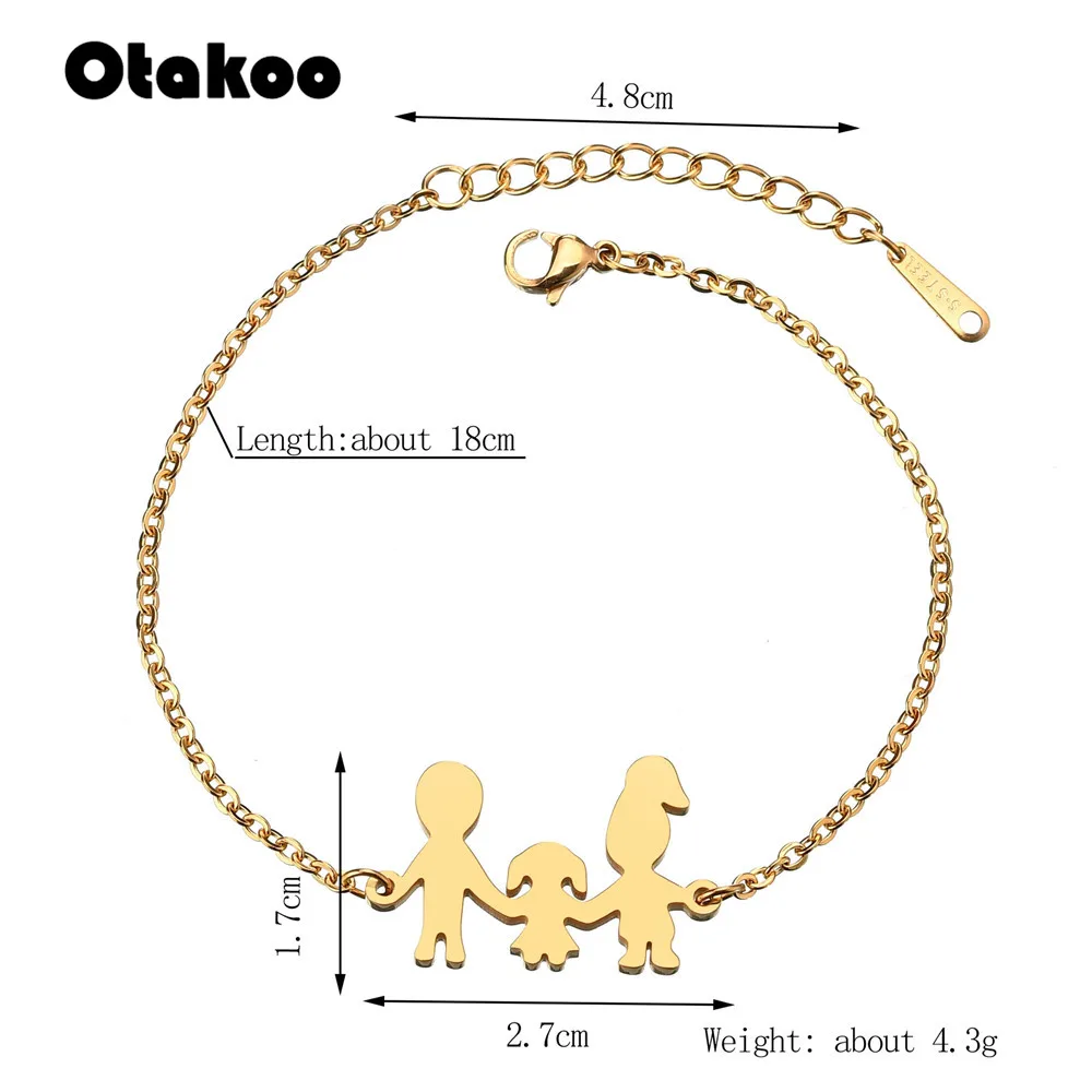Простой Семейный Браслет Otakoo для женщин отца матери сына дочери браслет с