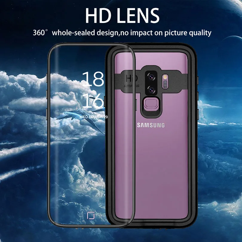 Водонепроницаемый чехол для Samsung Galaxy Note 9 S10 PLUS S9 Plus прозрачный телефона IP68 |