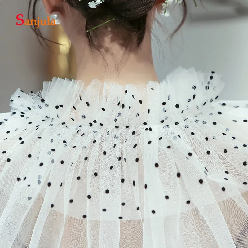 Черные тюлевые Свадебные обертывания в горошек для особых случаев женские кейпы