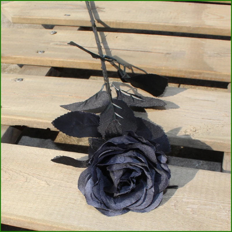 

Simulation Black Rose Bouquet Artificial Silk Flower Branch Home Wedding Christmas Day Decoration Party DIY Arrangement