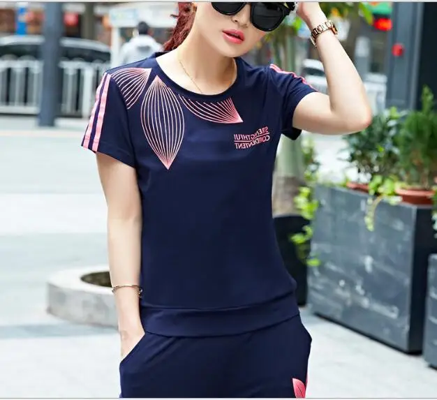 2018 летний элегантный повседневный Стильный хлопковый женский спортивный костюм