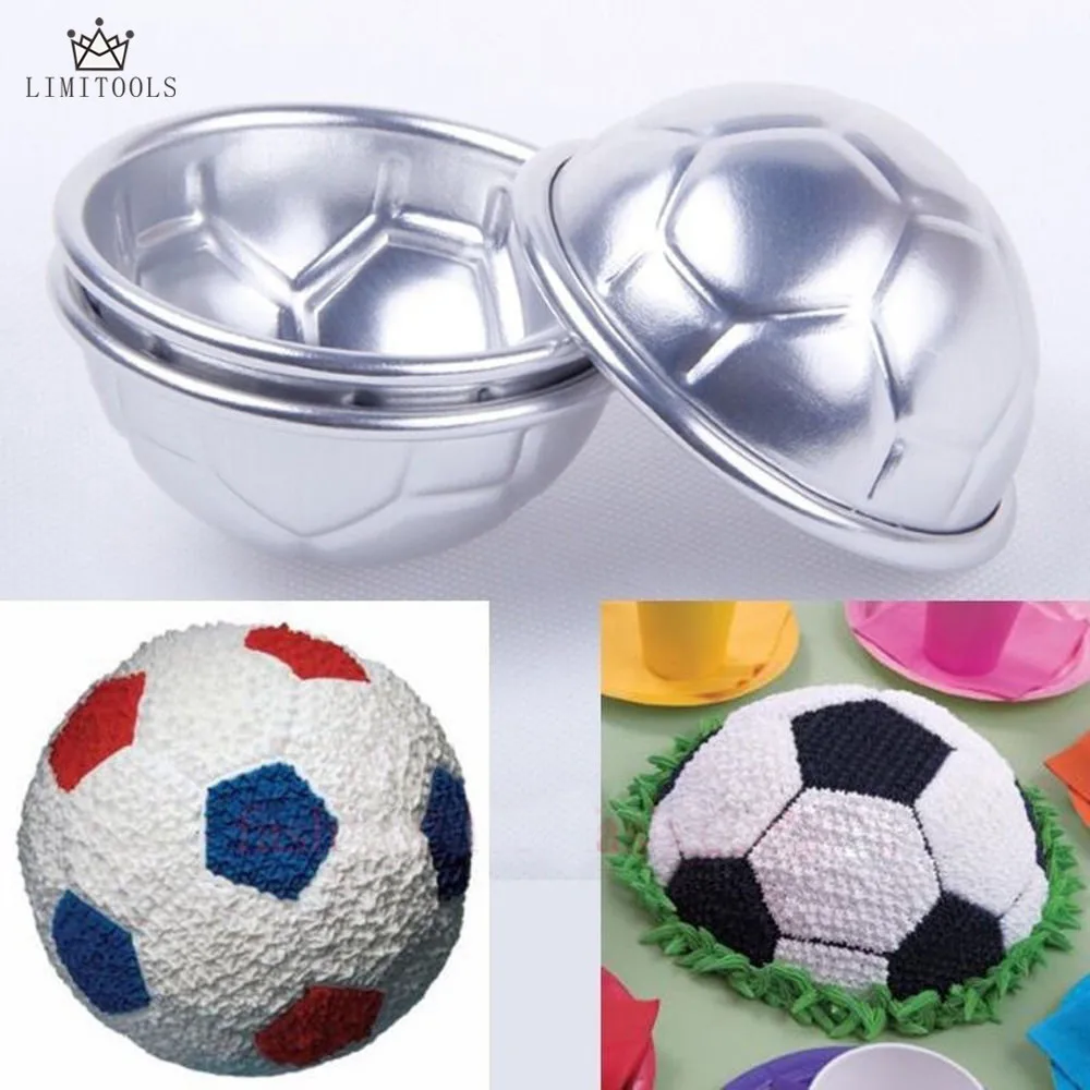 2 шт./компл. 3D Футбол Форма торта AluminumBall Сфера нетоксичный пресс форма для шоколад