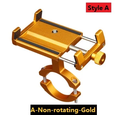 A-Non-rotating-Gold Универсальный алюминиевый сплав мото rcycle держатель для телефона для iPhone 11 pro поддержка телефона для gps мото держатель велосипедный Руль держатель - Цвет: A-Non-rotating-Gold