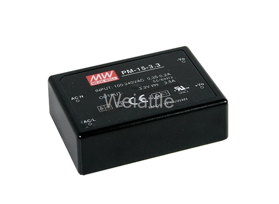 MEAN WELL оригинальный PM-15-24 24V 0.63A meanwell PM-15 15 12 W импульсный источник питания |