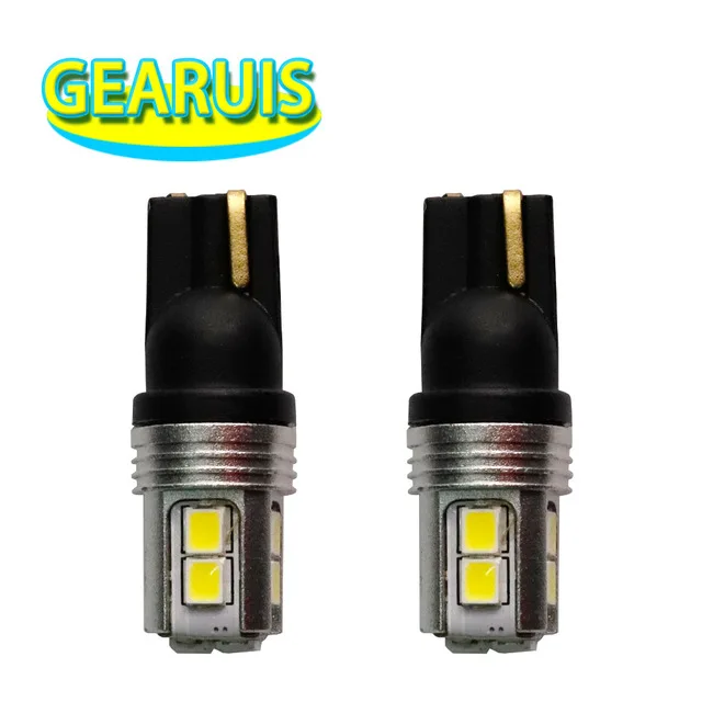 

10pcs T10 60MA W5W 10 SMD 2835 LED W5W Wedge Light bulbs non polarity Clearance Lights Interior Map Dome Lights12V White