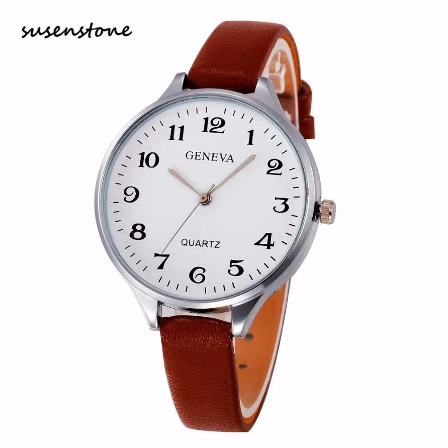Часы Susenstone женские кварцевые модные роскошные популярные повседневные наручные