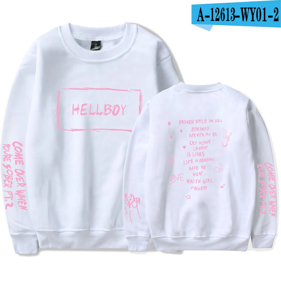 Цвет: желтый Rep Lil Peep Женская и мужская весенняя одежда новая горячая распродажа Harajuku монолитным длинным рукавом толстовки с принтом Kpops Толстовка Мода 4XL - Цвет: Цвет: желтый