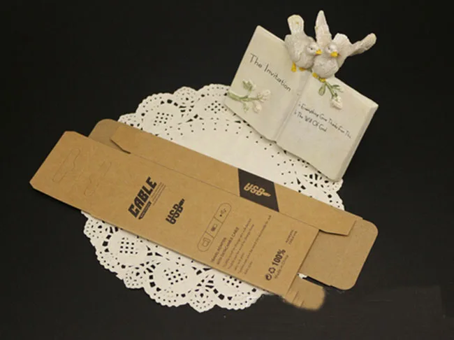 50 шт. универсальный кабель для мобильного телефона упаковка крафт бумаги