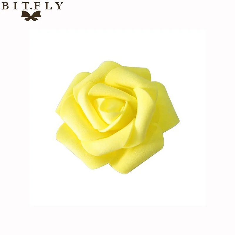 Yellow 10 шт./лот 6,5 см искусственные розы головки многоцветный для свадебные букет, домашнее украшение DIY венки ремесло подарок расходные материалы - Цвет: Yellow